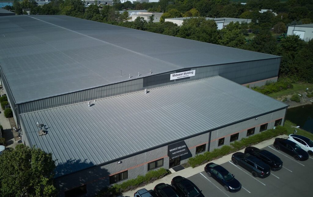 Aerial view of the Midwest Molding headquarters plant in Plain City, Ohio
